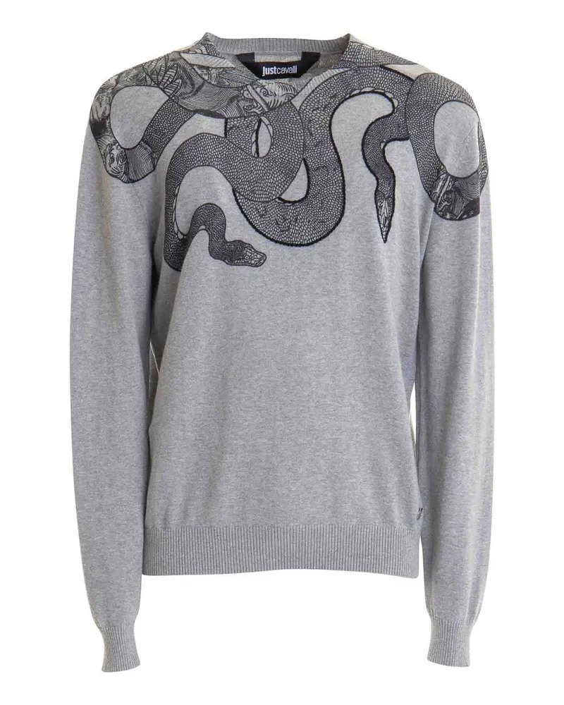 Just Cavalli Rundhalspullover - Grau Grau