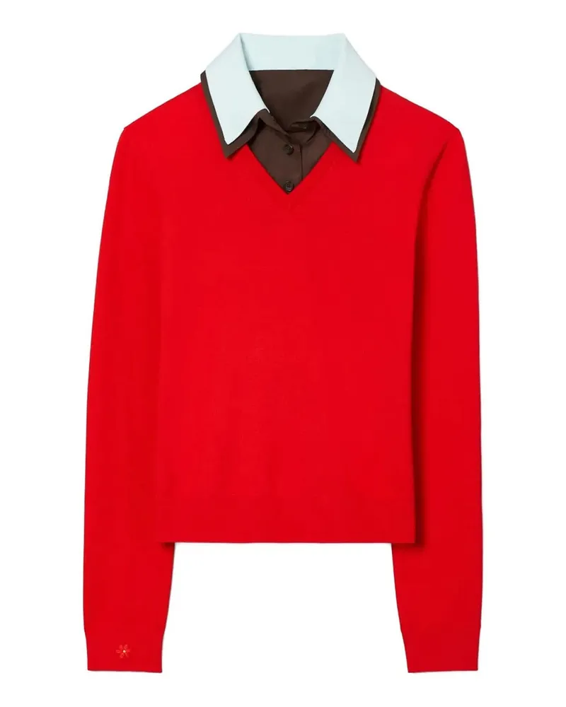 Tory Burch V-Pullover - Rot Rot