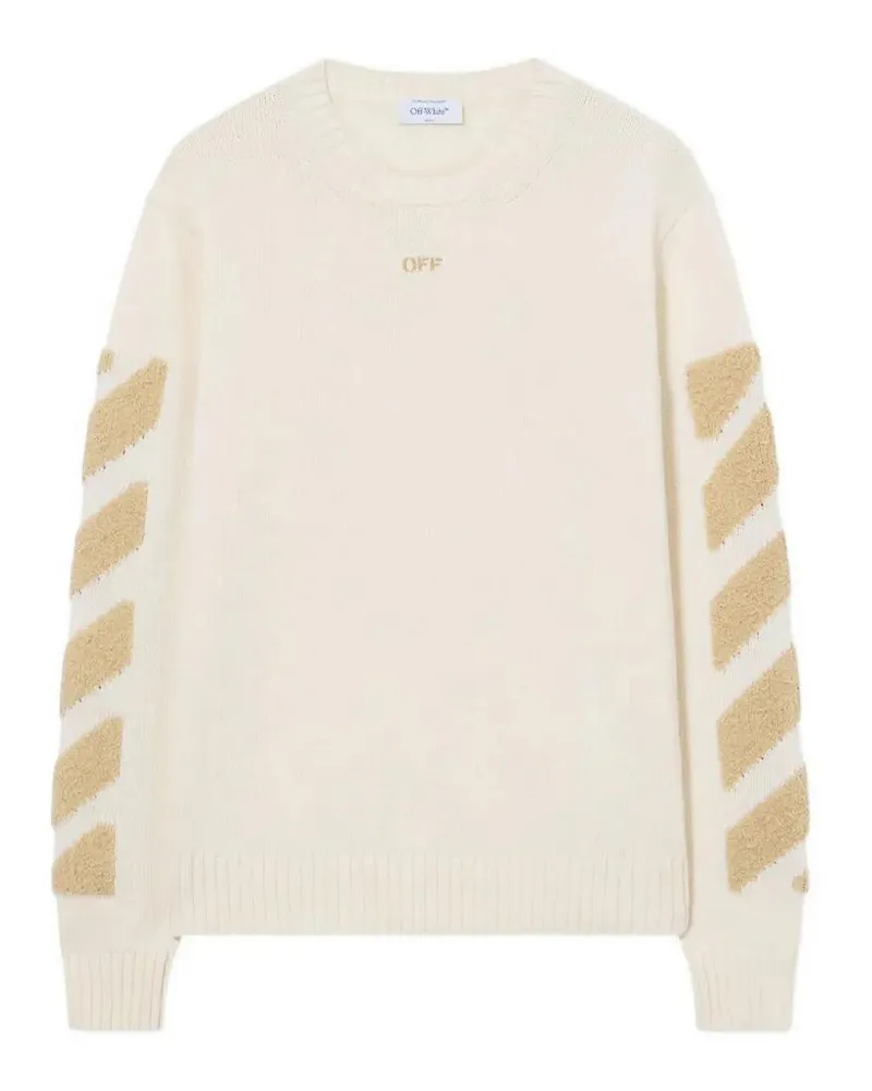 OFF-WHITE Rundhalspullover - Creme Creme