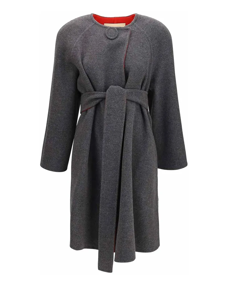 Valentino Garavani Langer Mantel - Grau Grau