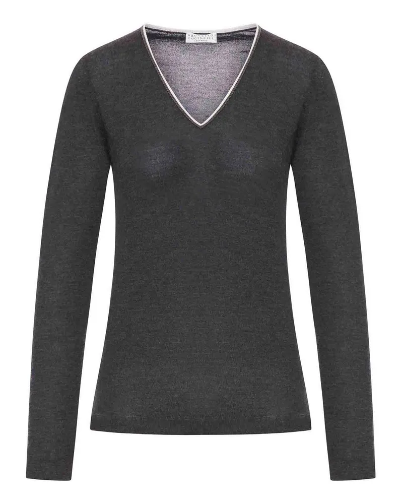 Brunello Cucinelli Rundhalspullover - Grau Grau