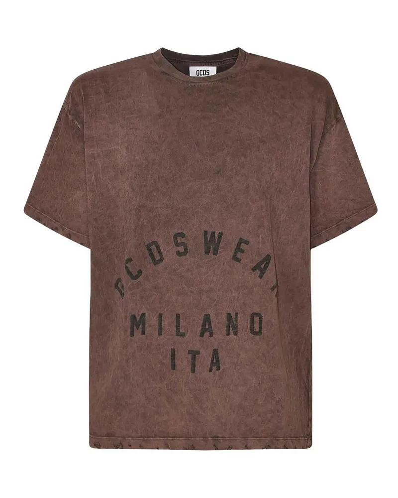 GCDS T-Shirt - Dunkelrot Dunkelrot