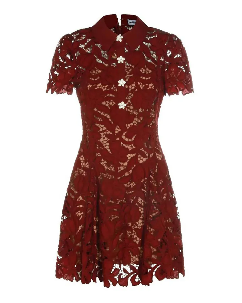 Self-Portrait Kurzes Kleid - Dunkelrot Dunkelrot