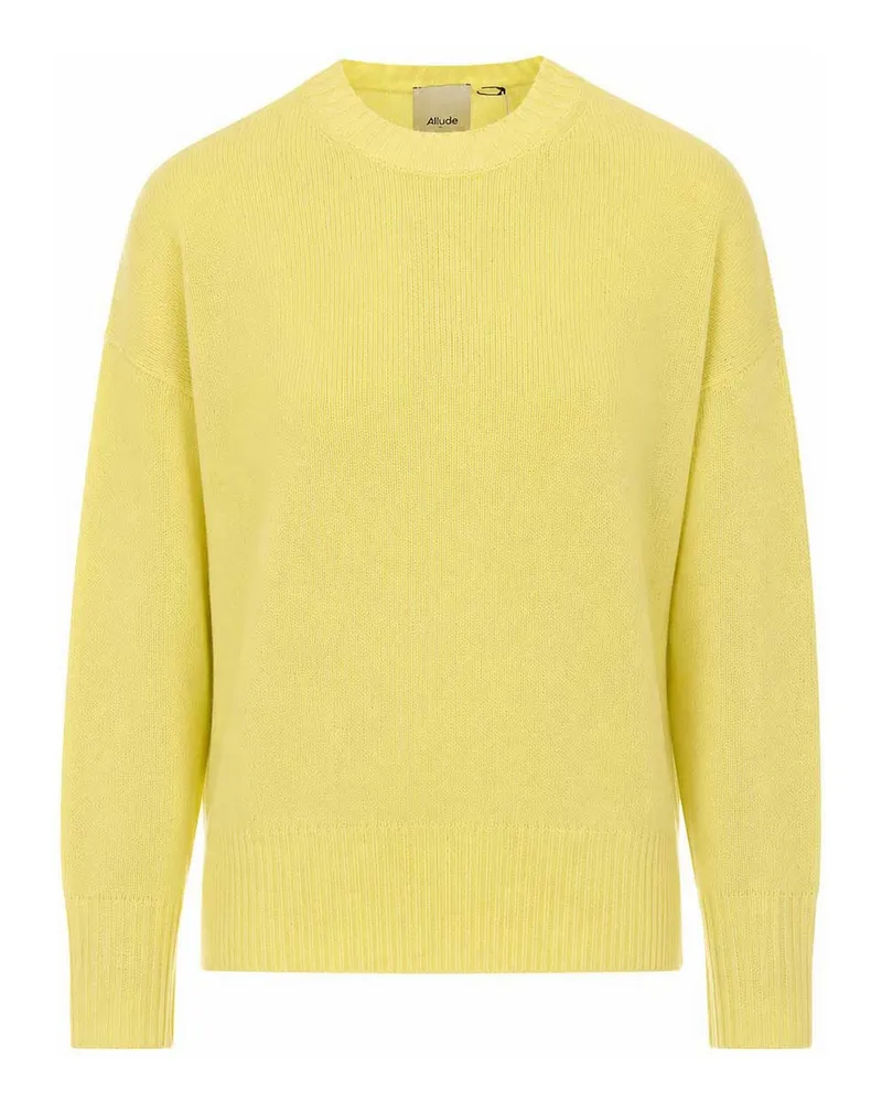 ALLUDE Rundhalspullover - Gelb Gelb
