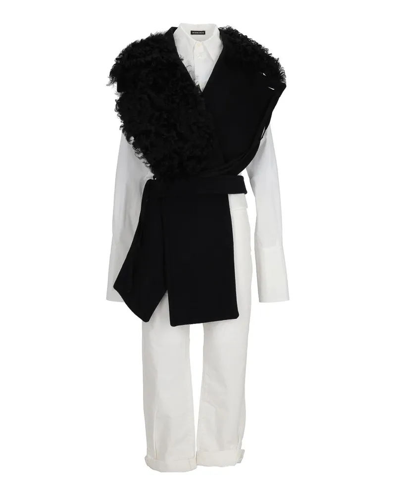 Ann Demeulemeester Schal - Schwarz Schwarz