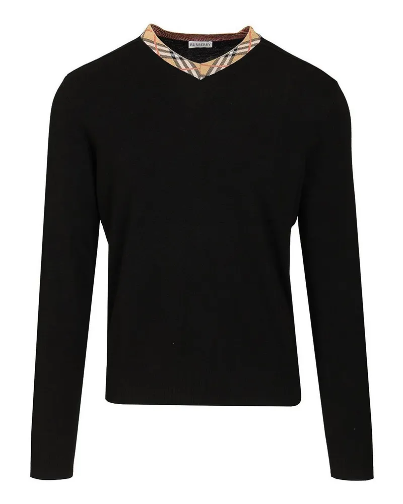 Burberry V-Pullover - Schwarz Schwarz