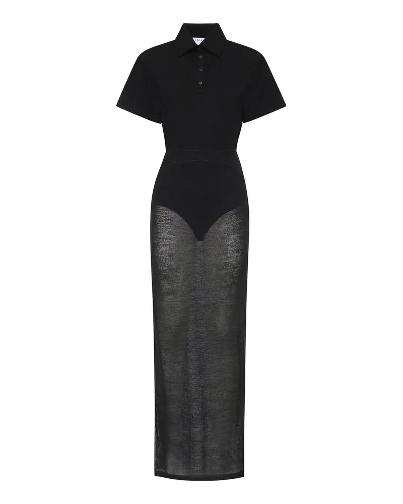 Alaïa Knielanges Kleid - Schwarz Schwarz