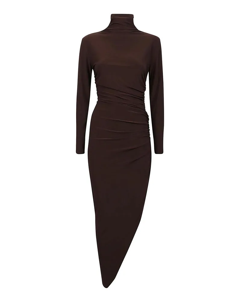 Norma Kamali Knielanges Kleid - Dunkelbraun Dunkelbraun