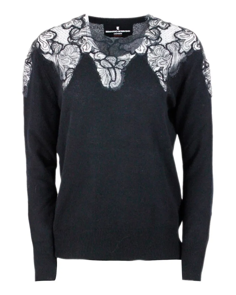 Ermanno Scervino Rundhalspullover - Schwarz Schwarz
