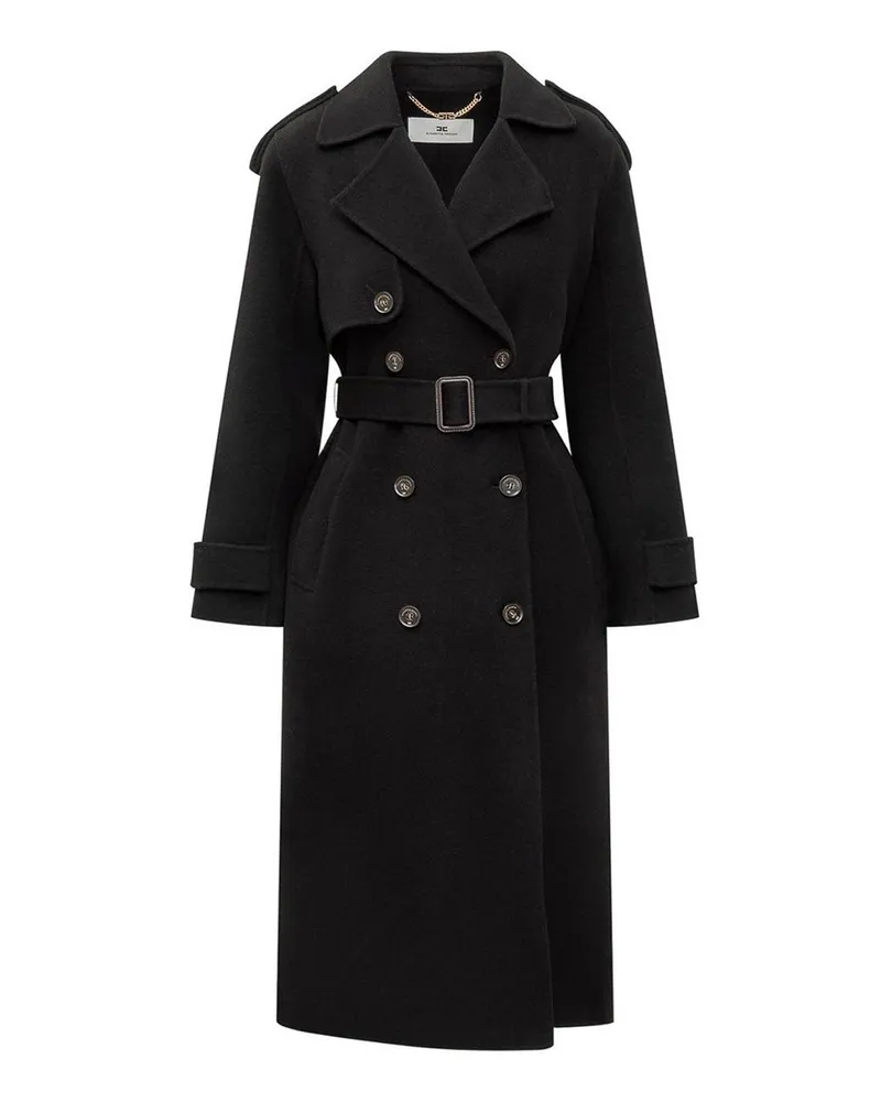 Elisabetta Franchi Kurzer Mantel - Schwarz Schwarz