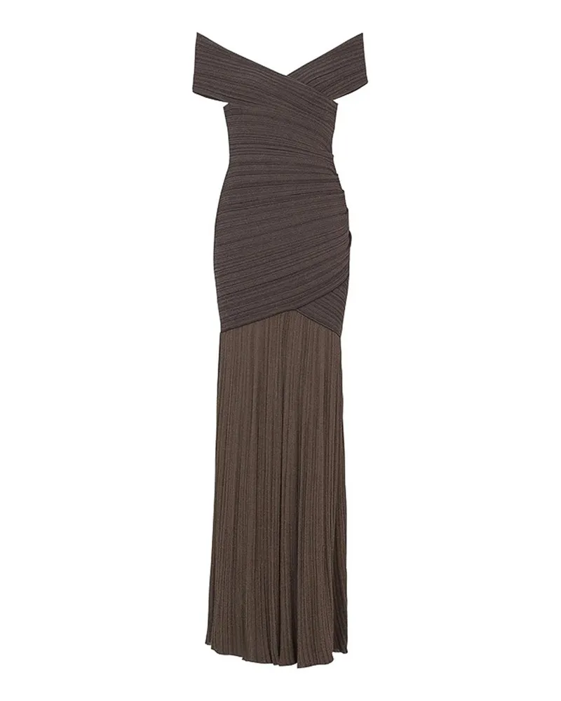 Balmain Knielanges Kleid - Braun Braun