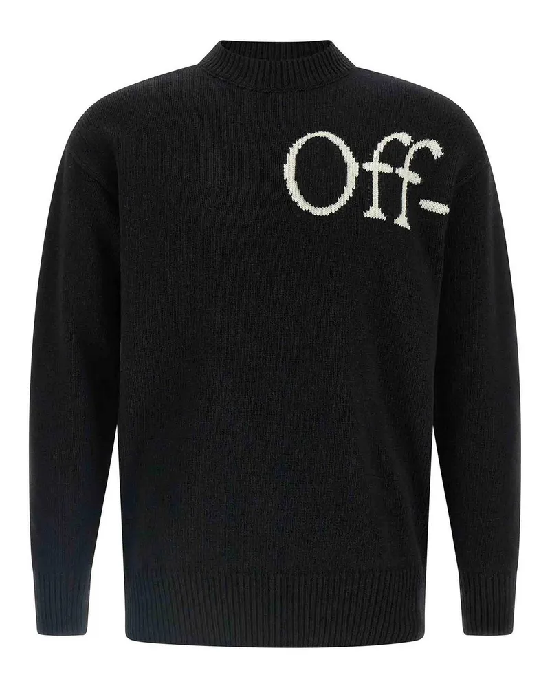 OFF-WHITE Rundhalspullover - Weiß Schwarz