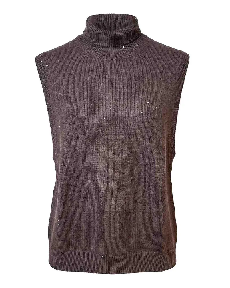 Brunello Cucinelli Rollkragenpullover - Dunkelbraun Dunkelbraun