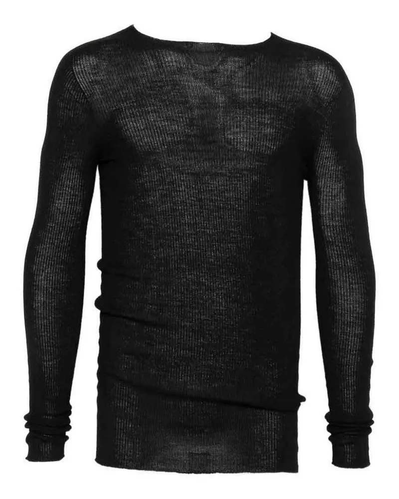 Rick Owens Rundhalspullover - Schwarz Schwarz