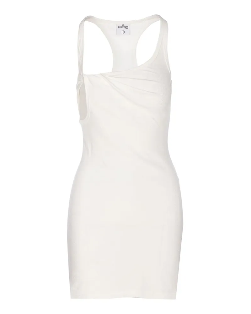 Courrèges Knielanges Kleid - Weiß Weiß