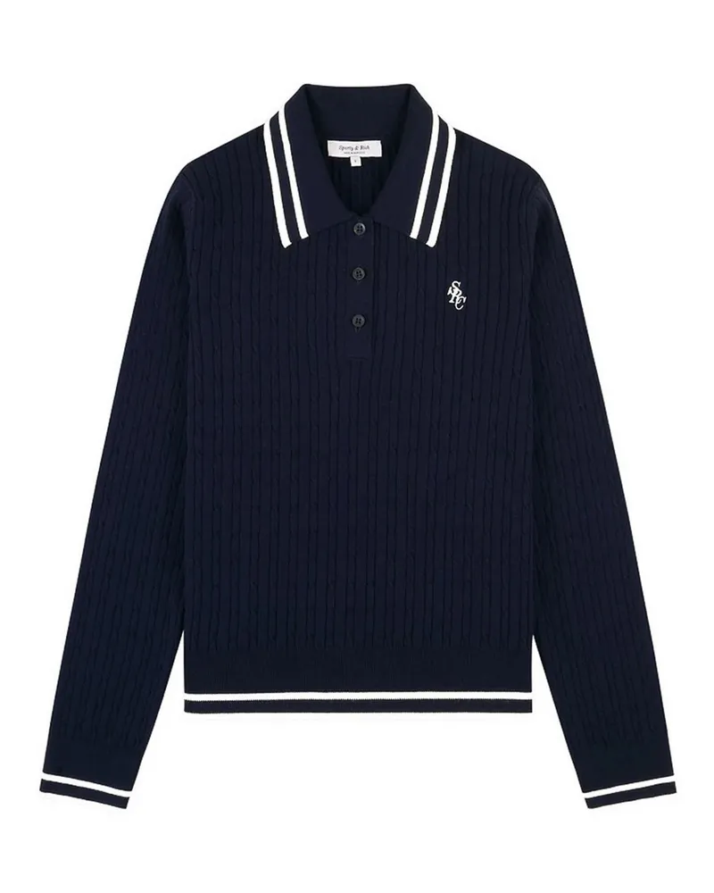 SPORTY & RICH Rundhalspullover - Blau Blau