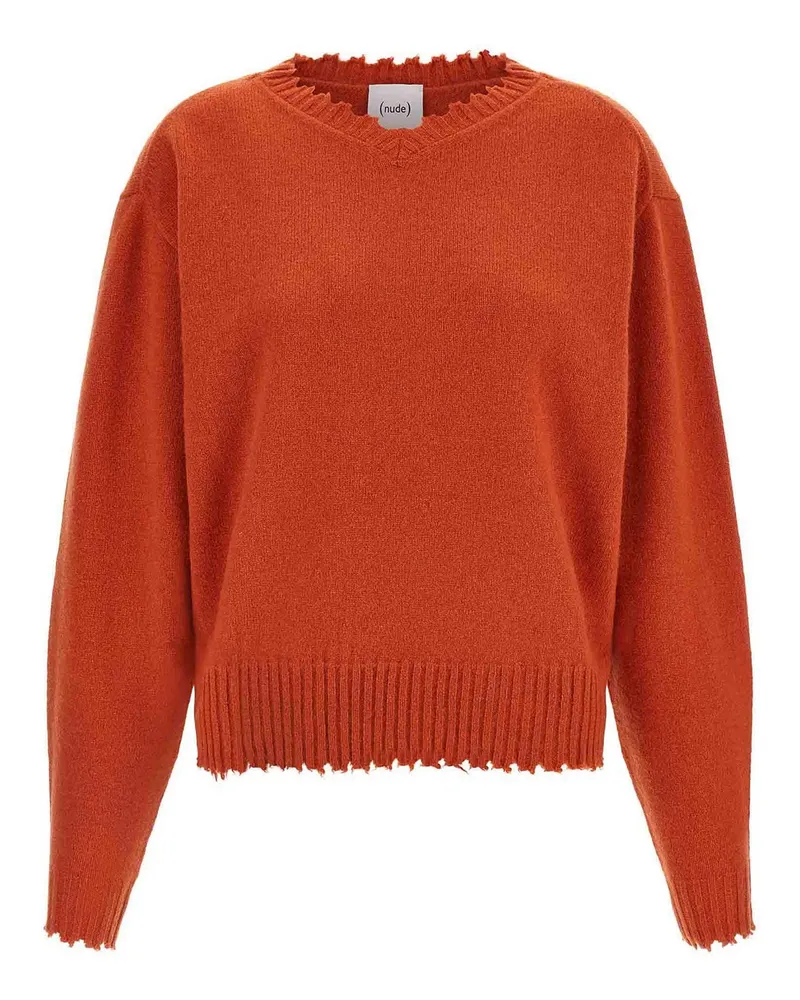 NUDE Rundhalspullover - Orange Orange