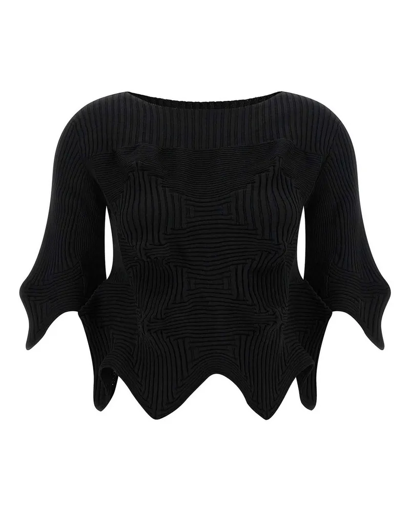 Issey Miyake Top - Schwarz Schwarz