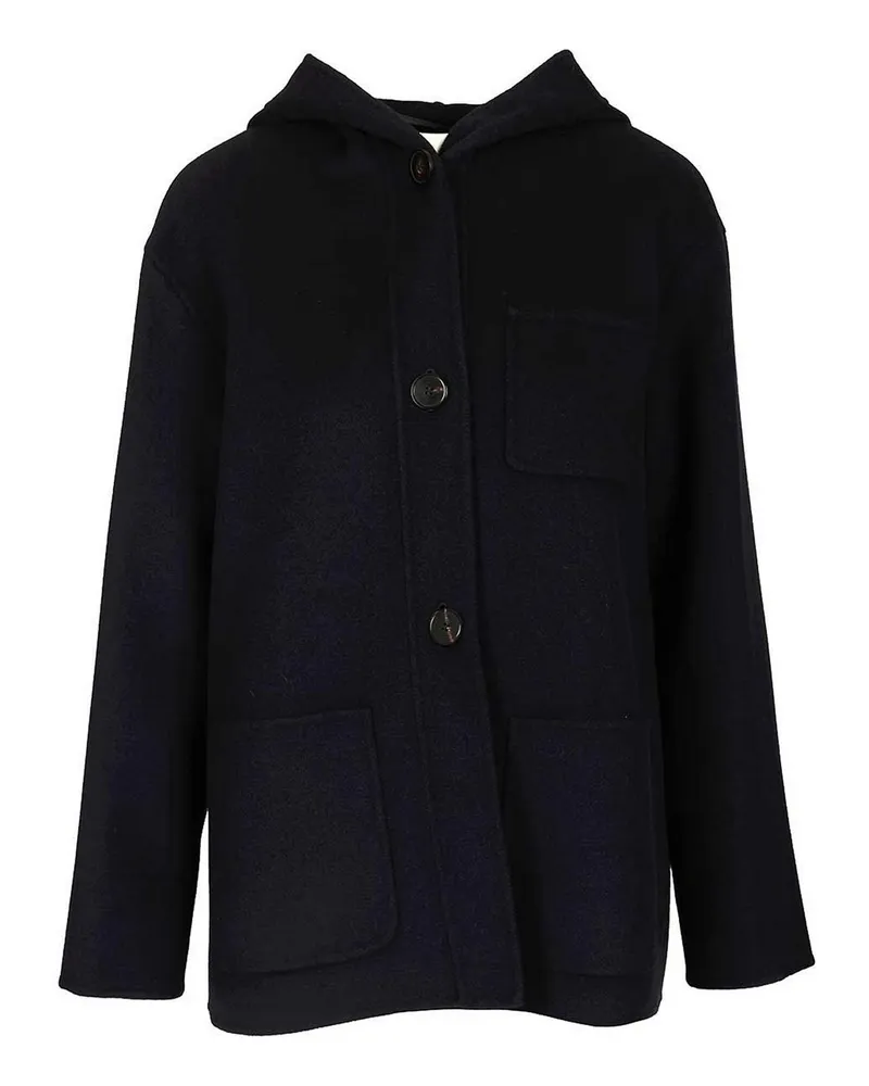 Max Mara Knielanger Mantel - Blau Blau