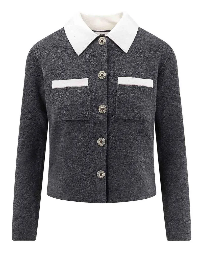 Self-Portrait Cardigan - Grau Grau