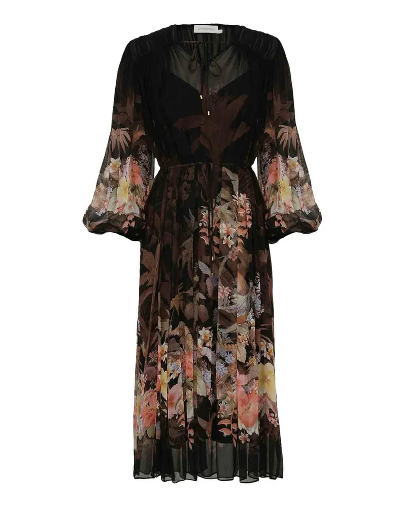 Zimmermann Knielanges Kleid - Bunt Bunt