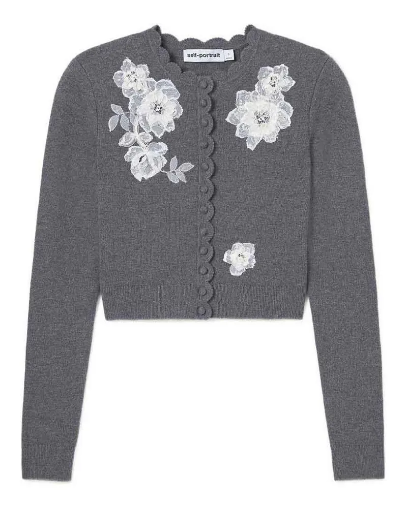 Self-Portrait Cardigan - Grau Grau