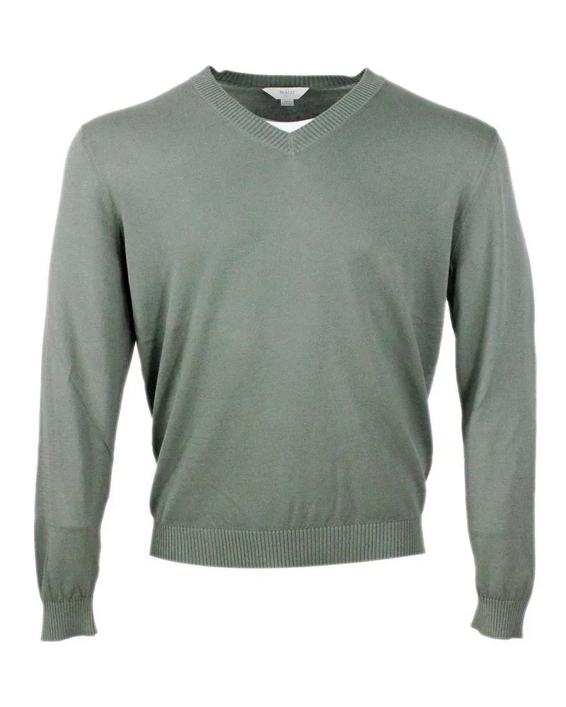 Malo Rundhalspullover - Grün Grün