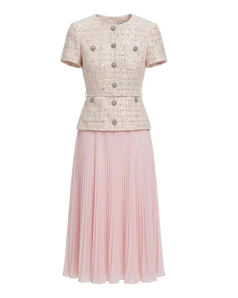 Self-Portrait Knielanges Kleid - Nude Nude