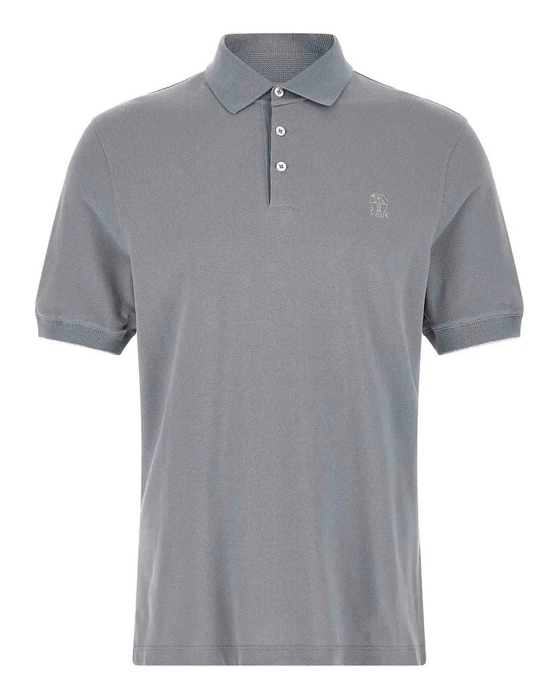 Brunello Cucinelli Poloshirt - Hellblau Hellblau