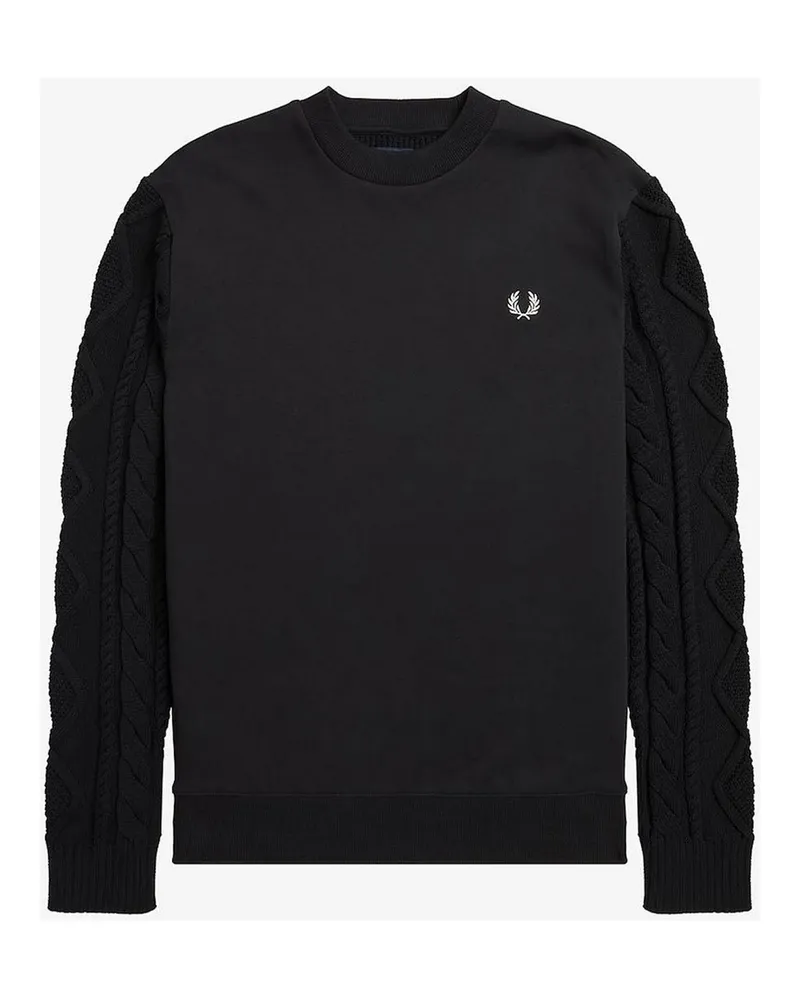 Fred Perry Rundhalspullover - Schwarz Schwarz