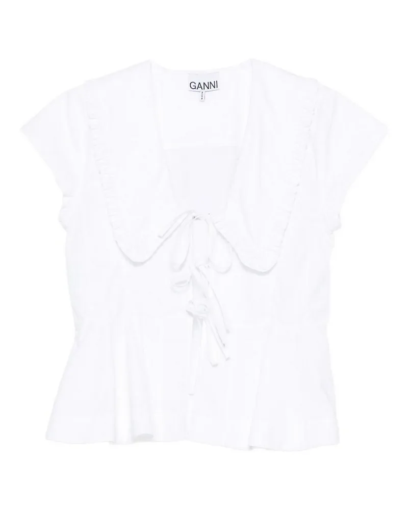 Ganni Top - Weiß Weiß