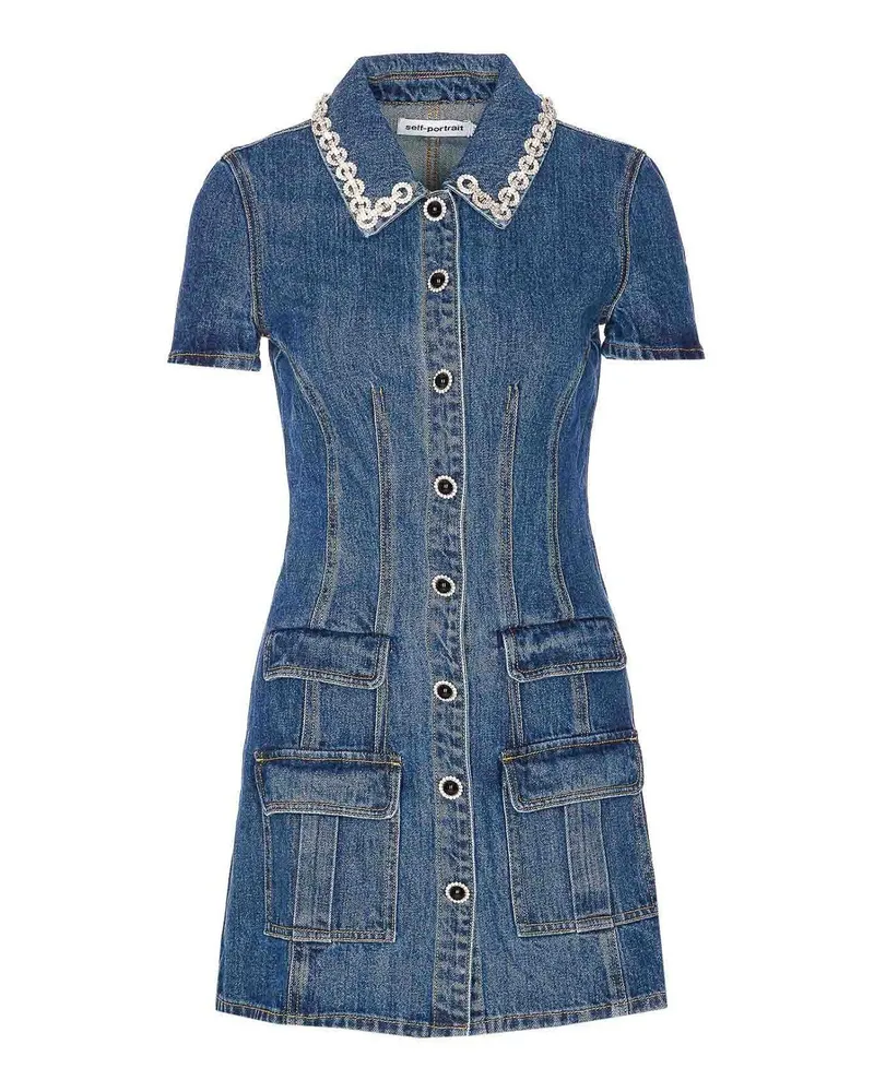 Self-Portrait Kurzes Kleid - Blau Blau