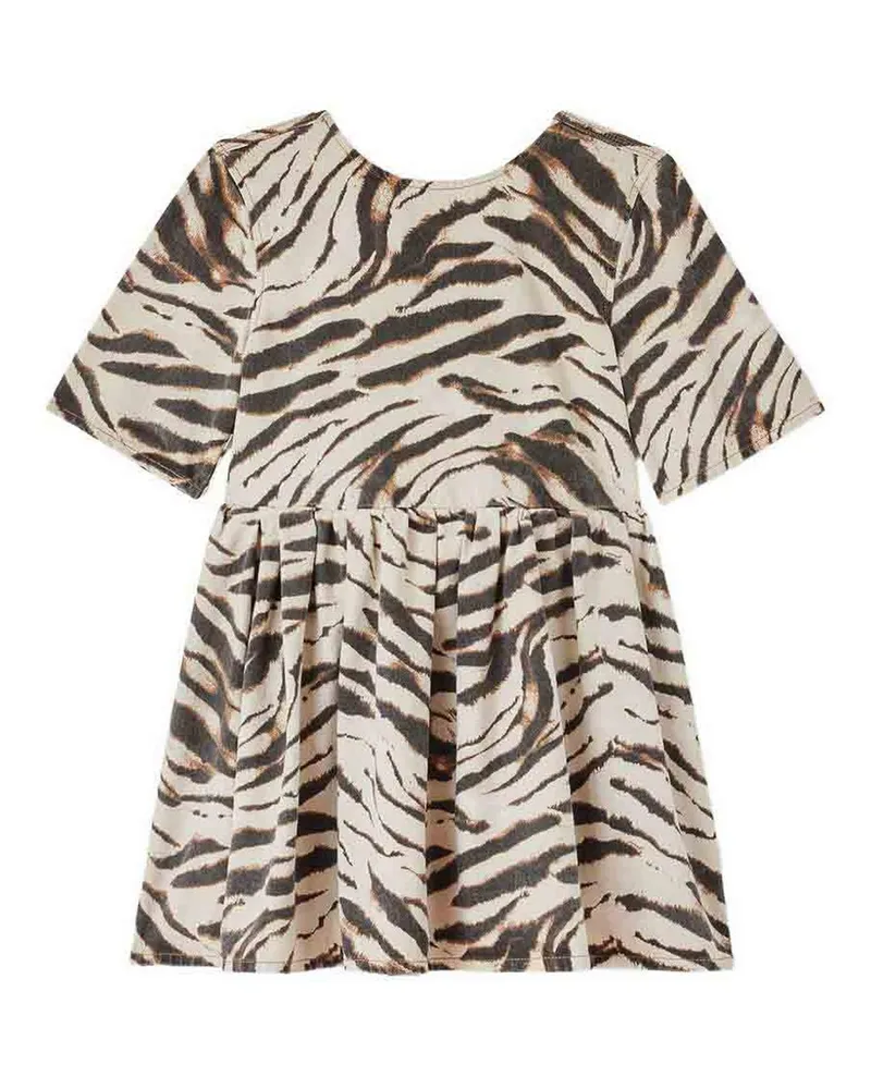 Ganni Kurzes Kleid - Weiß Animal