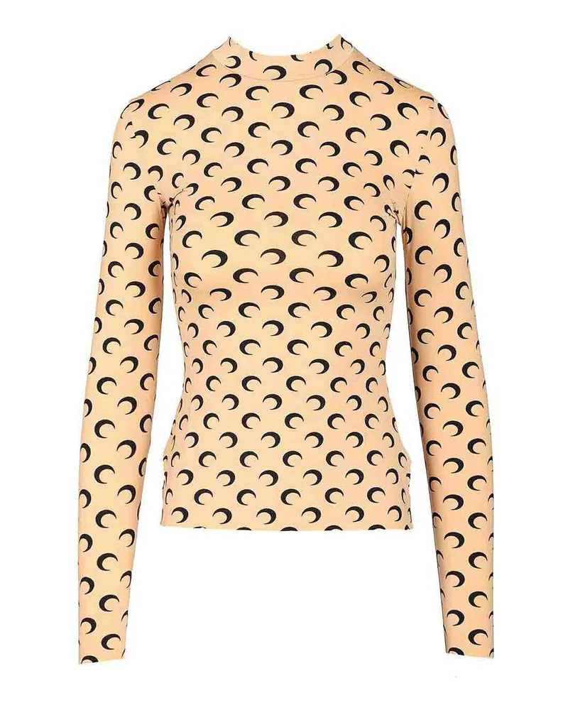 Marine Serre Rundhalspullover - Beige Beige