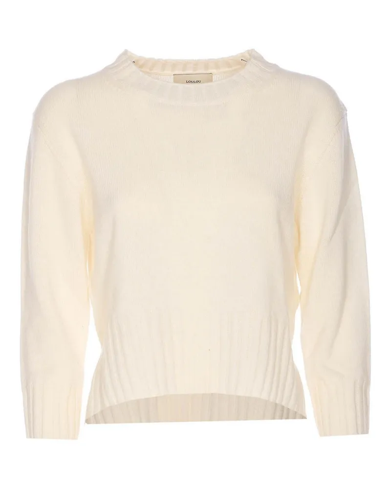 Loulou Studio Rundhalspullover - Weiß Weiß