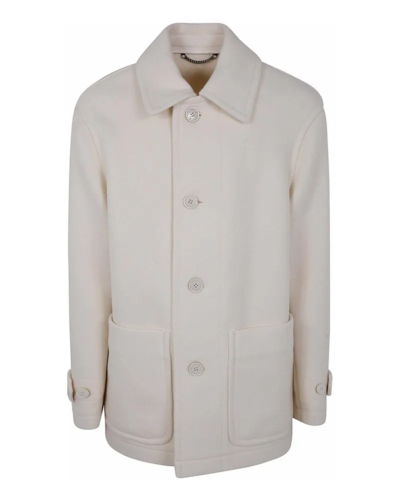 Dries van Noten Langer Mantel - Weiß Weiß