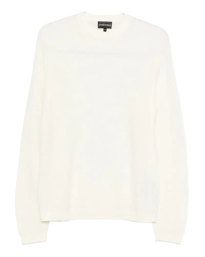 Emporio Armani Rundhalspullover - Weiß Weiß