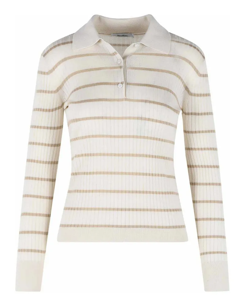 Max Mara Rundhalspullover - Weiß Weiß