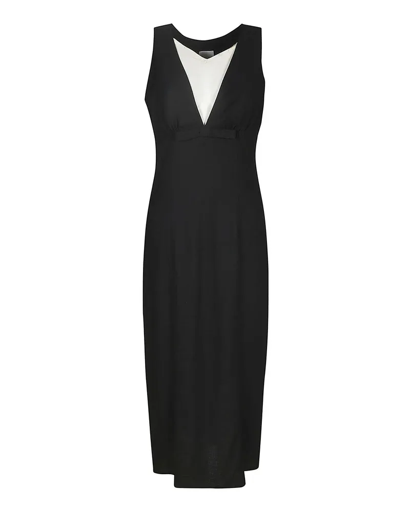Patou Knielanges Kleid - Schwarz Schwarz