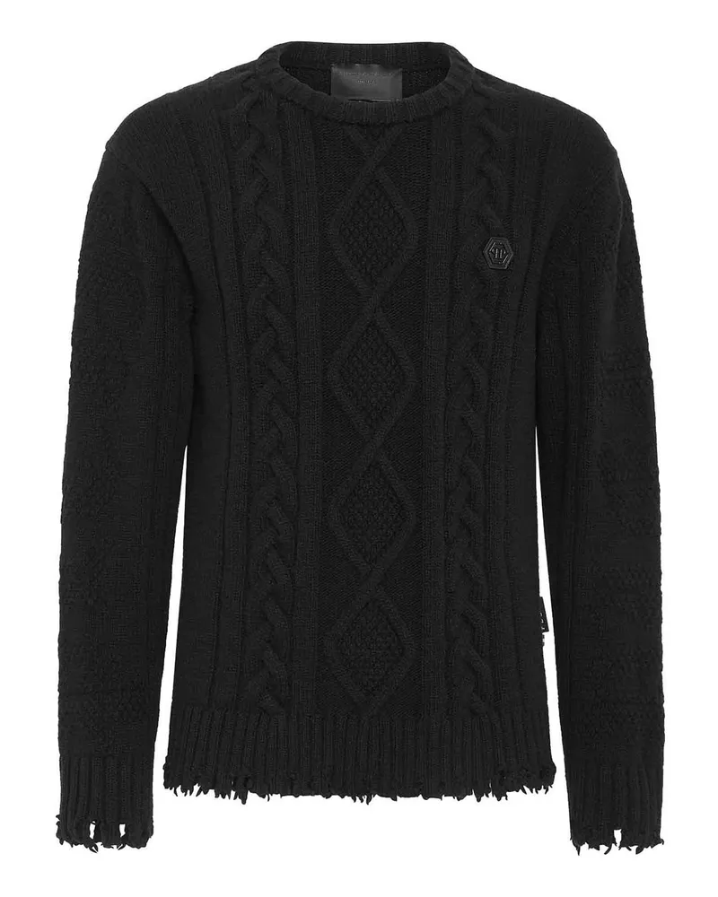 Philipp Plein Rundhalspullover - Schwarz Schwarz
