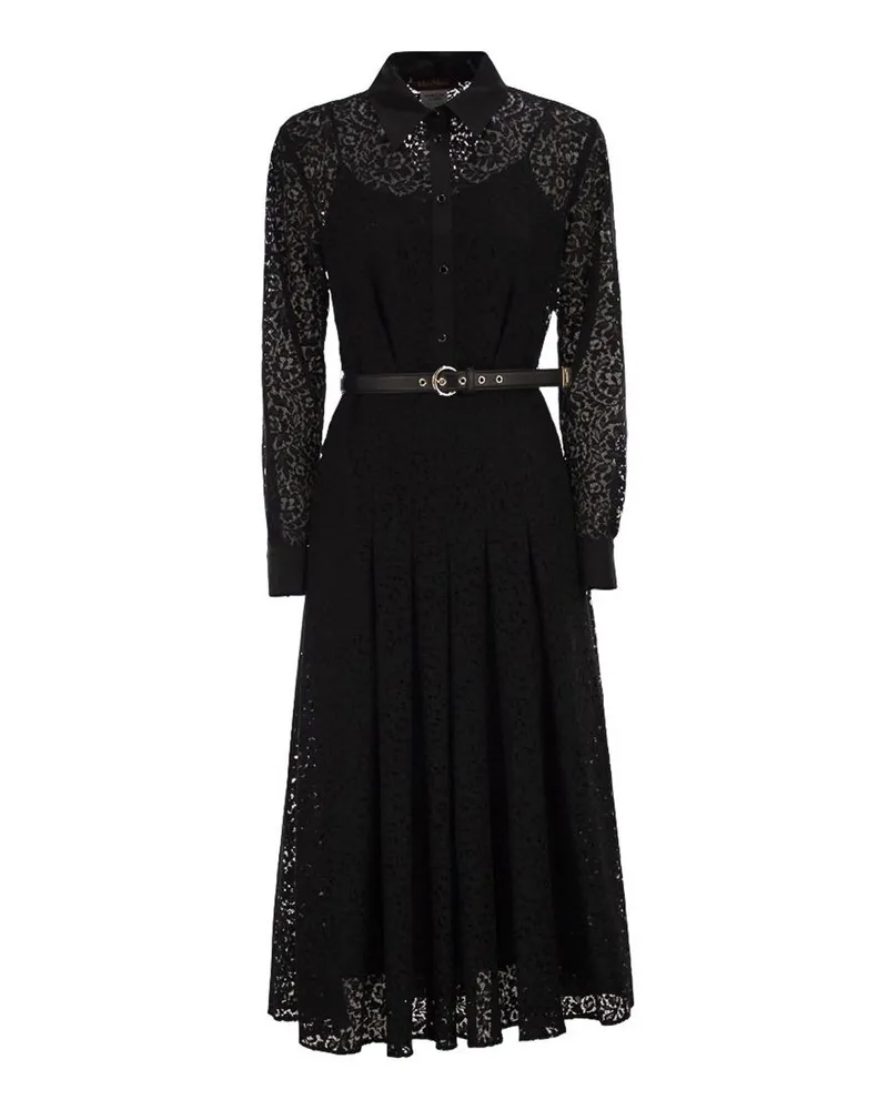 Max Mara Knielanges Kleid - Schwarz Schwarz