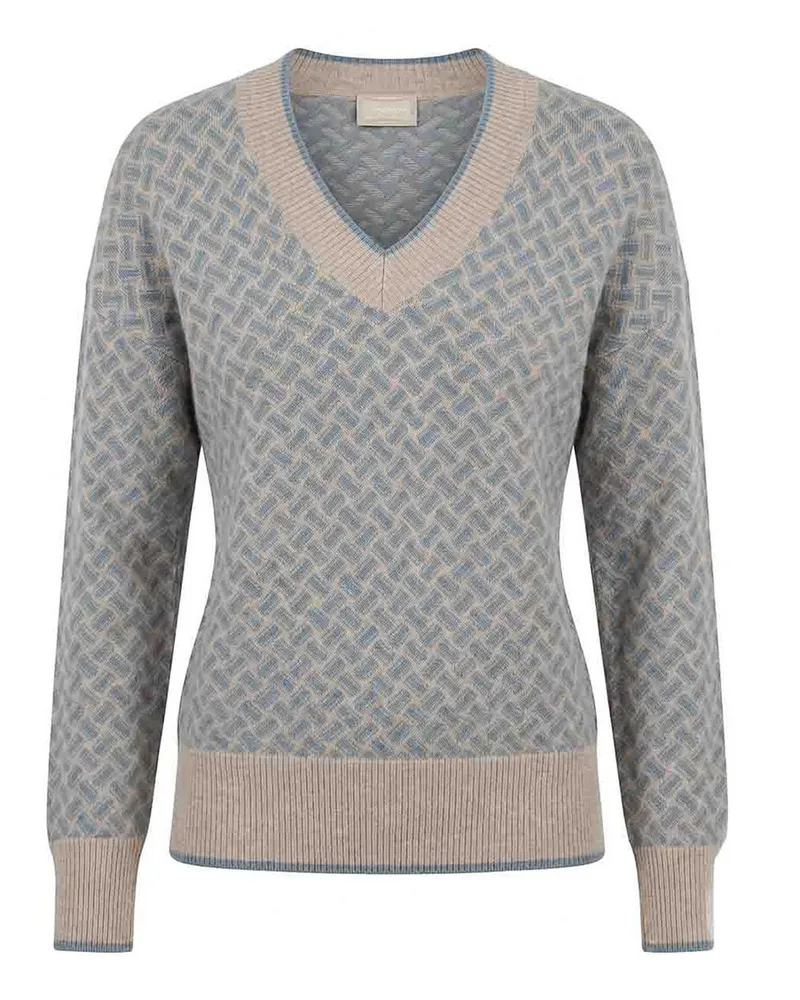 Drumohr  V-Pullover - Weiß Weiß