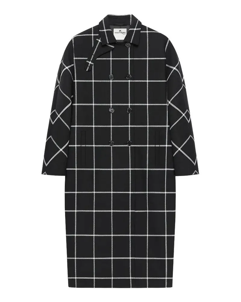Courrèges Knielanger Mantel - Schwarz Schwarz