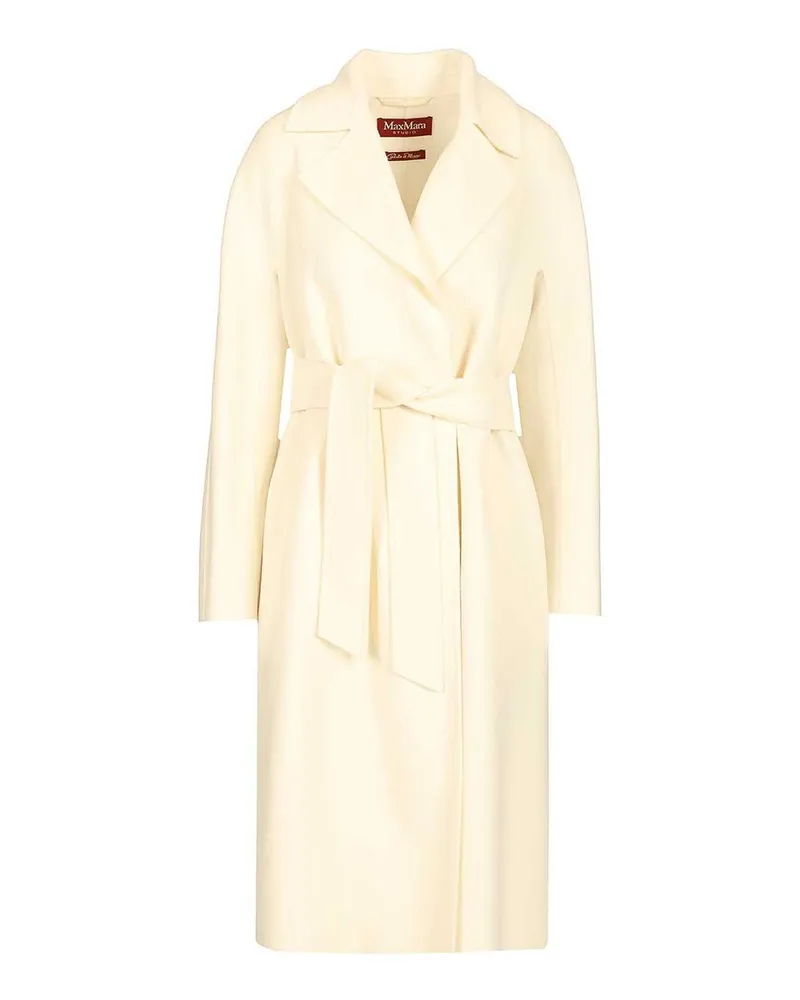 Max Mara Knielanger Mantel - Weiß Weiß