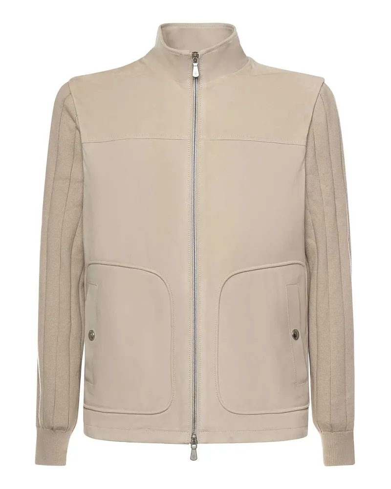 Eleventy Lederjacke - Beige Beige