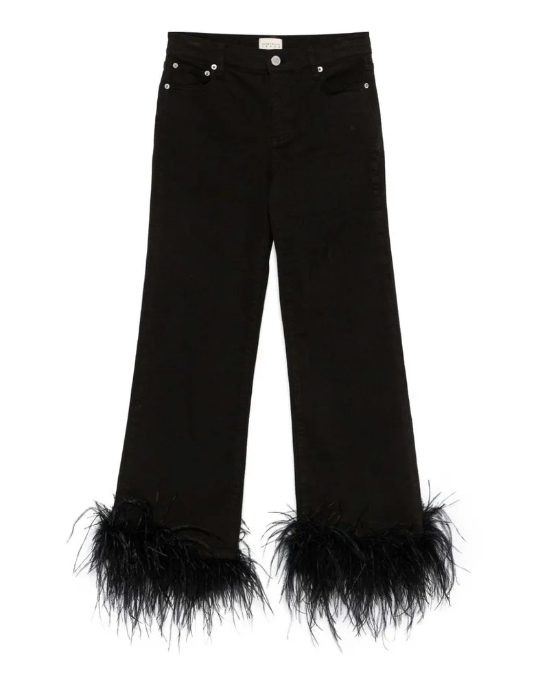 Alice + Olivia Straight Leg Jeans - Schwarz Schwarz