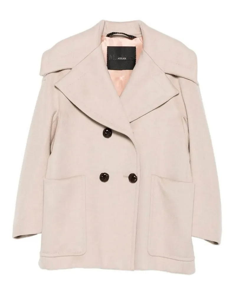 Max Mara Knielanger Mantel - Hellbeige Hellbeige