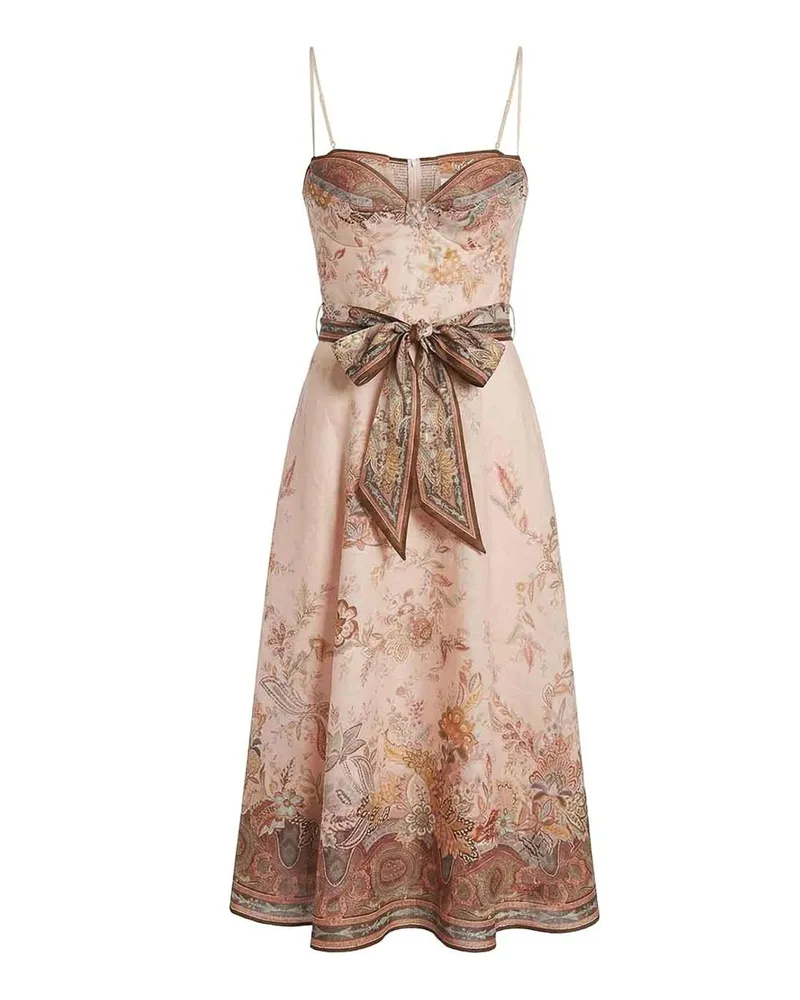 Zimmermann Knielanges Kleid - Nude Nude