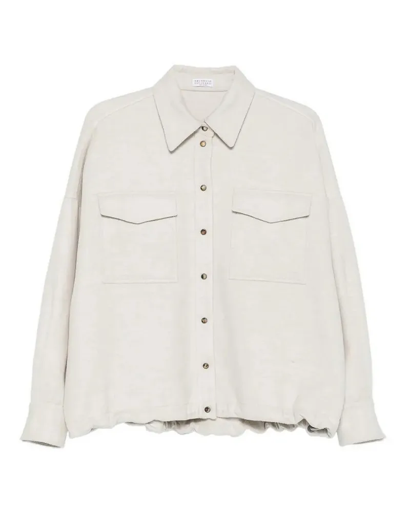 Brunello Cucinelli Daunenmantel - Weiß Weiß