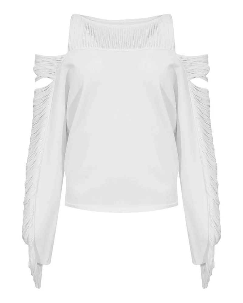 Liviana Conti Rundhalspullover - Weiß Weiß